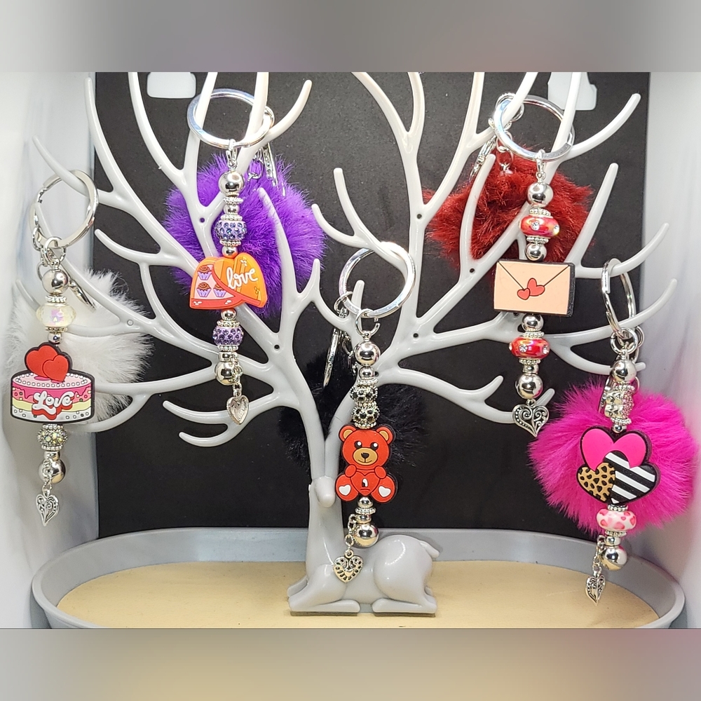 Beaded Keychains for Valentine's Day